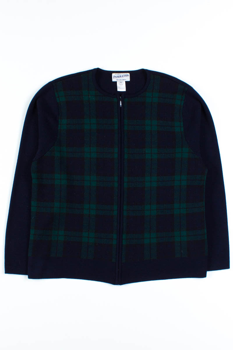 Pendleton Plaid Zip Cardigan