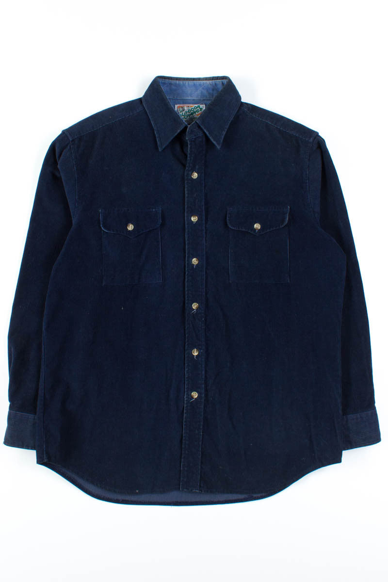 Navy Corduroy Button Up Shirt 1