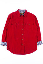 Red Corduroy Button Up Shirt