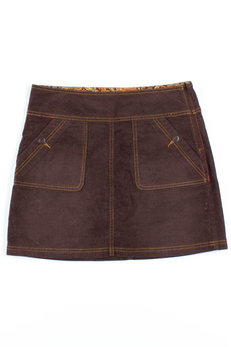 Brown Corduroy Mini Skirt
