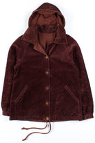 Burgundy Hooded Corduroy Jacket
