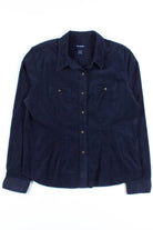 Navy Felt Button Up Shirt