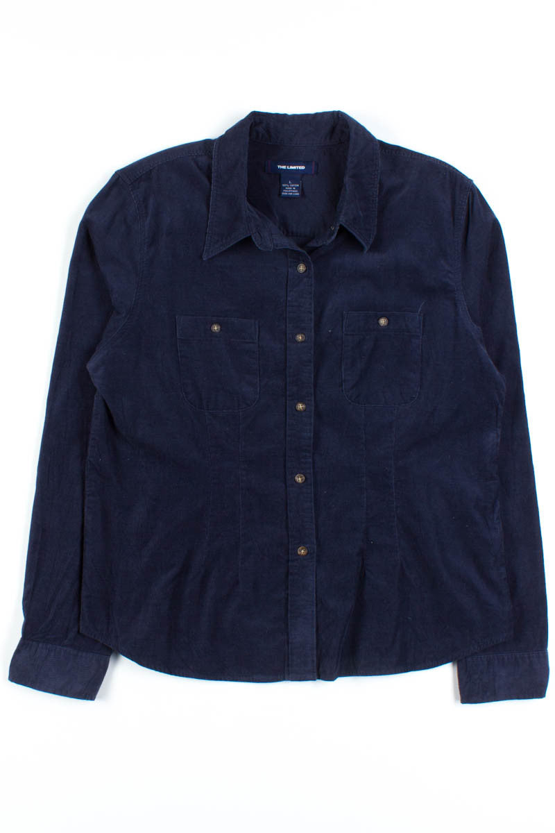 Navy Felt Button Up Shirt