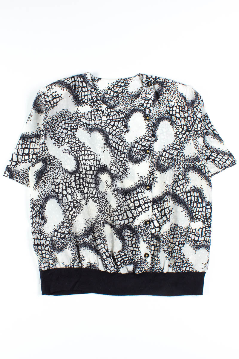 Black & White Patterned Blouse