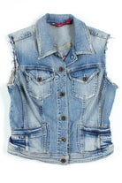 Floral Back Denim Vest
