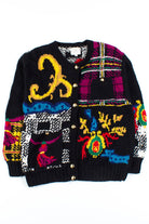 Black Fancy Button Up Sweater