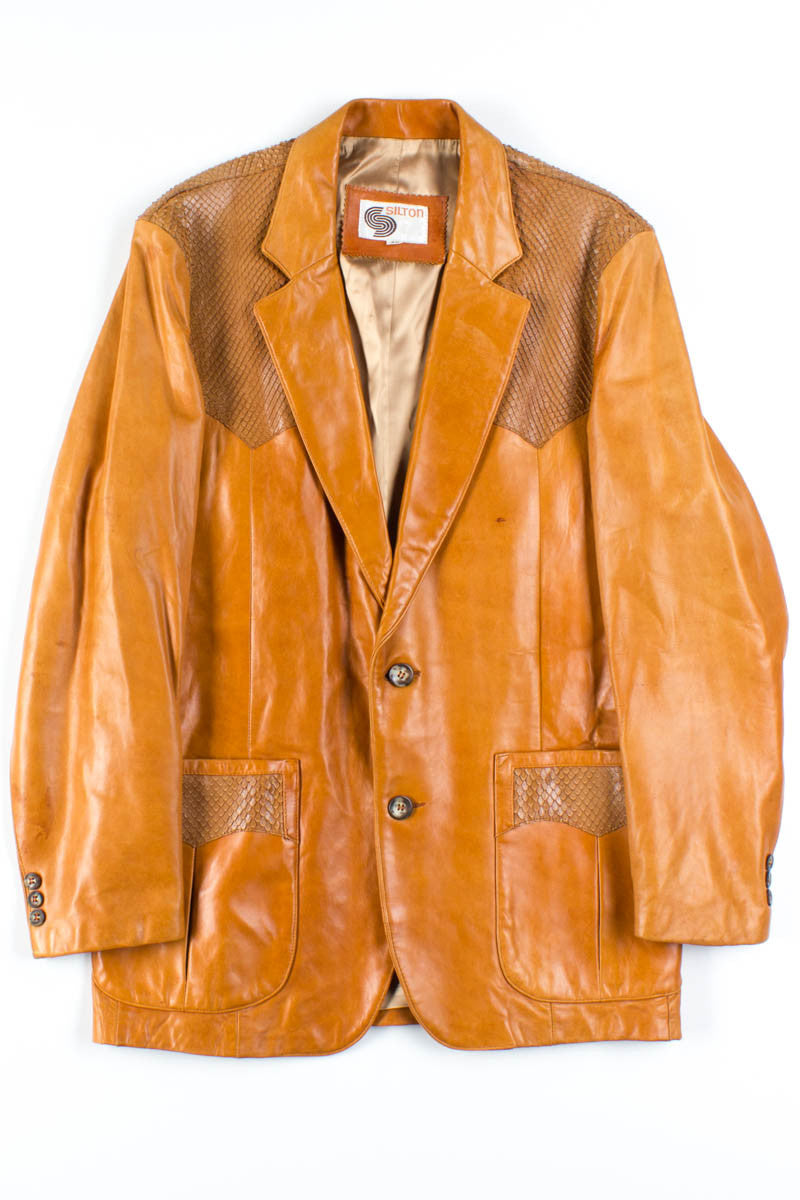 Silton Leather & Snakeskin Blazer