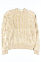 White & Gold Cable Knit Sweater