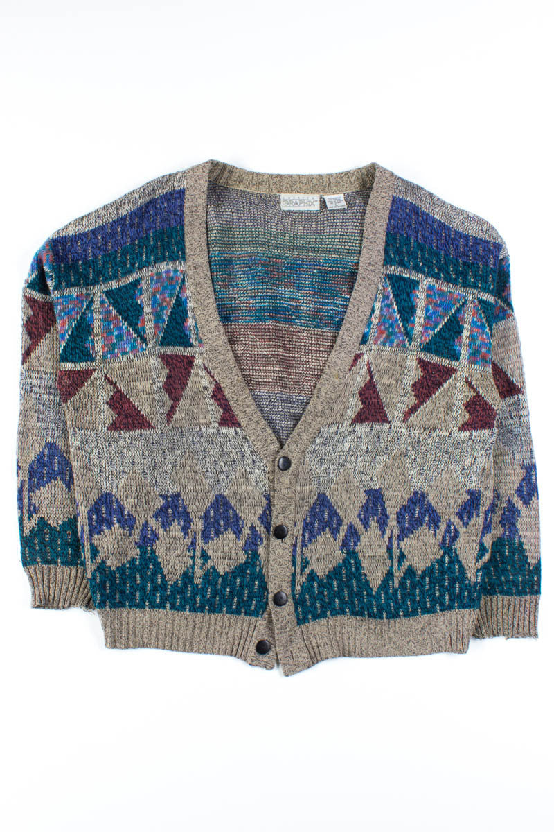 Grey 80s Cardigan Sweater