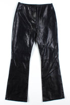 Black Leather Bell Bottom Pants