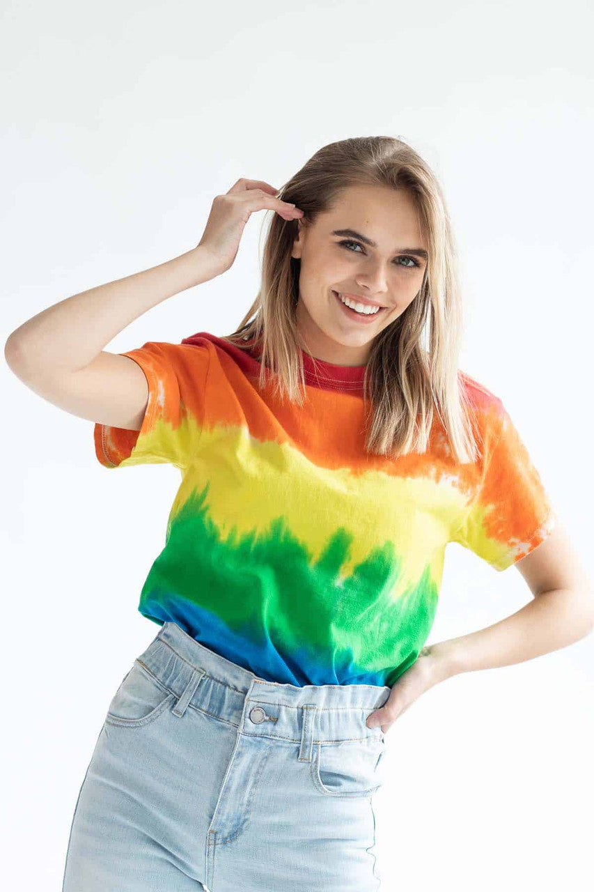 tie dye pride shirt