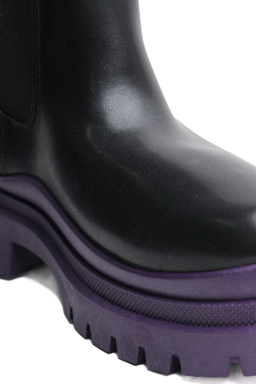 Black & Plum Two Tone Duck Boots