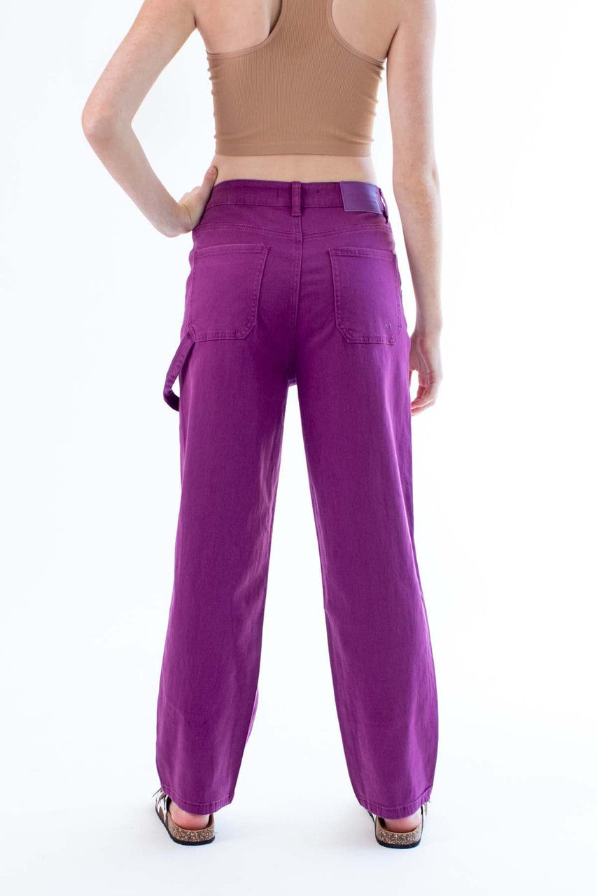 Purple Carpenter Dad Jeans