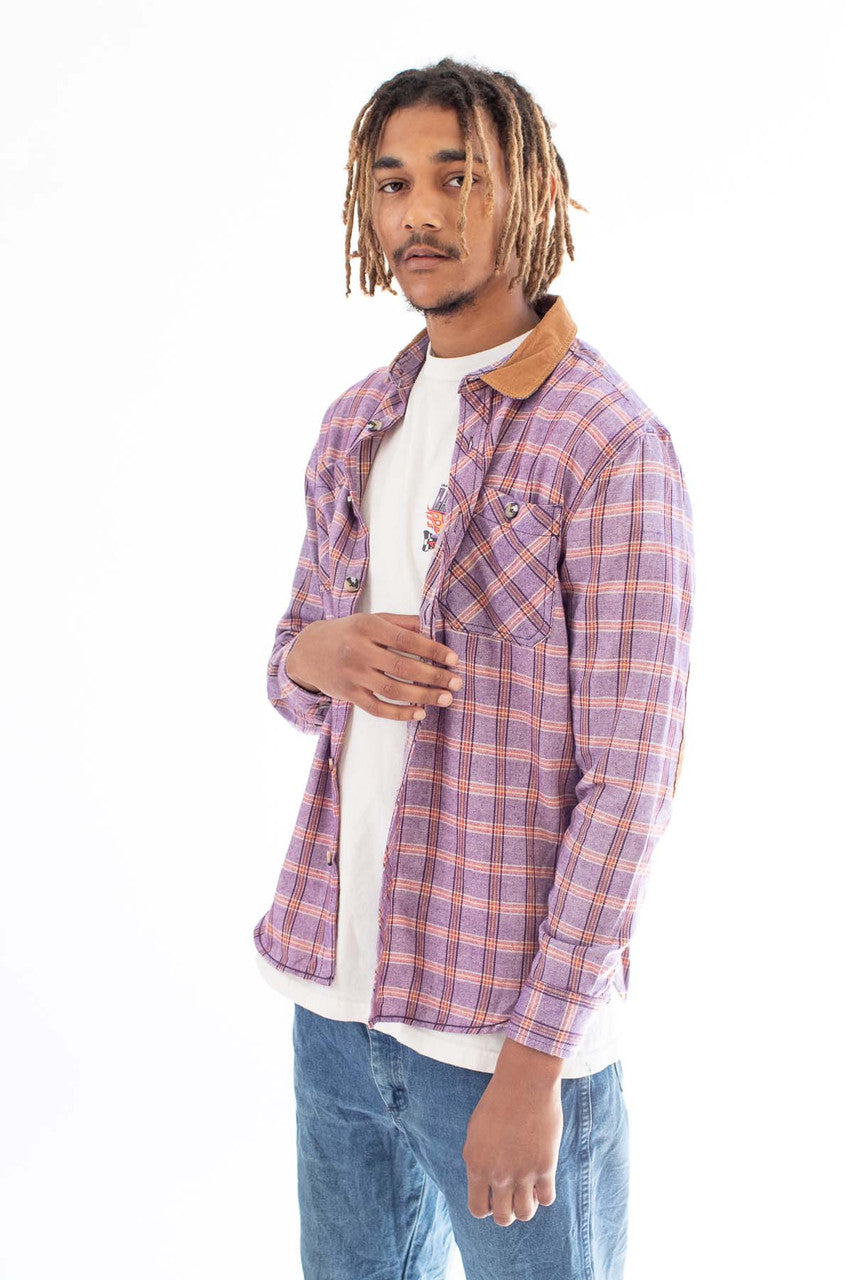 Purple Corduroy Patch Flannel