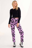 Purple Cow Print Wide Leg Jeans