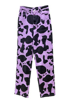 Purple Cow Print Wide Leg Jeans