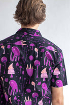 Purple Mushroom Land Woven Button Up Shirt