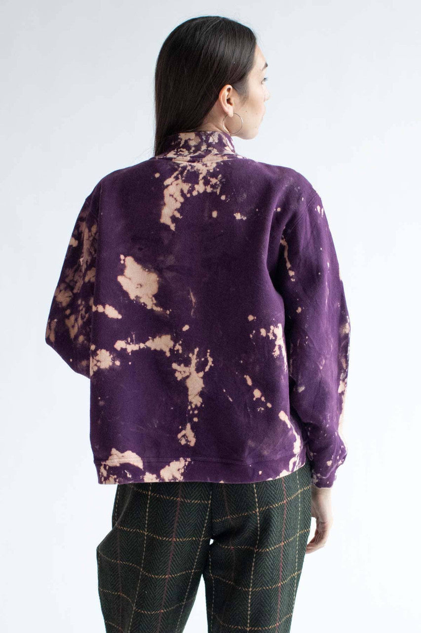 Purple Pullover Bleached Recycled Sweatshirt