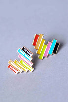 Rainbow Pixelated Heart Earrings