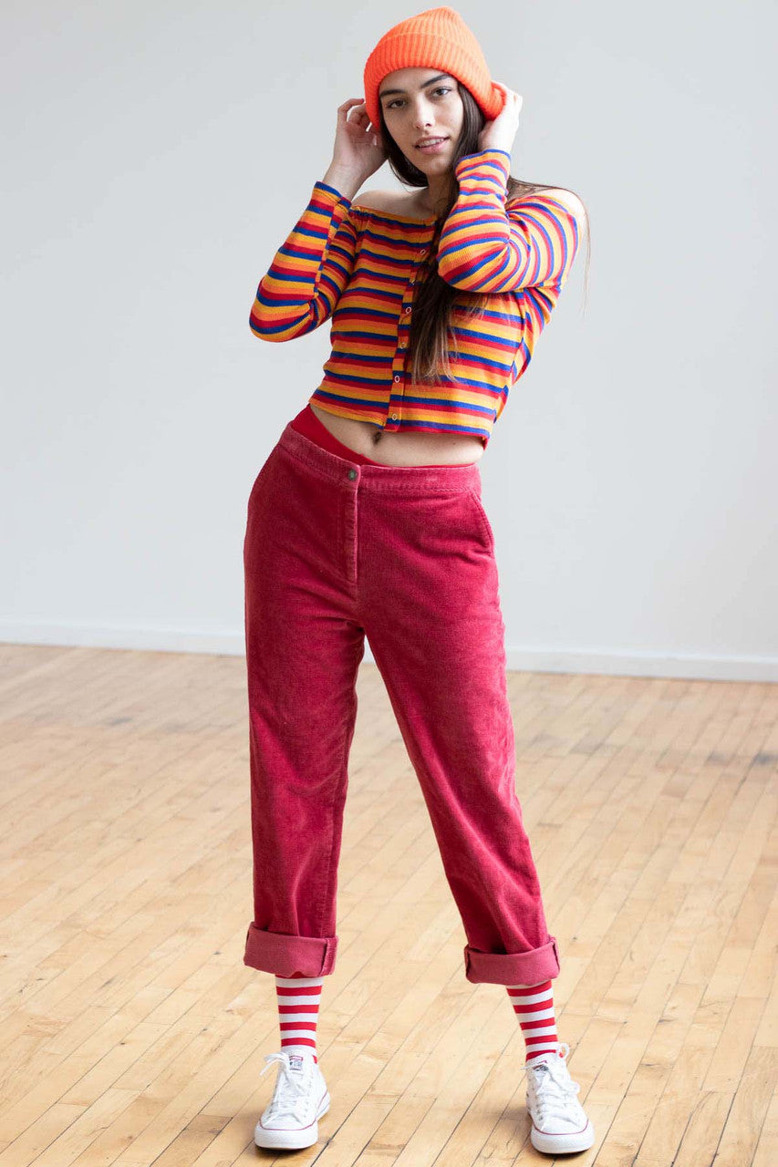 Strawberry Corduroy Pants