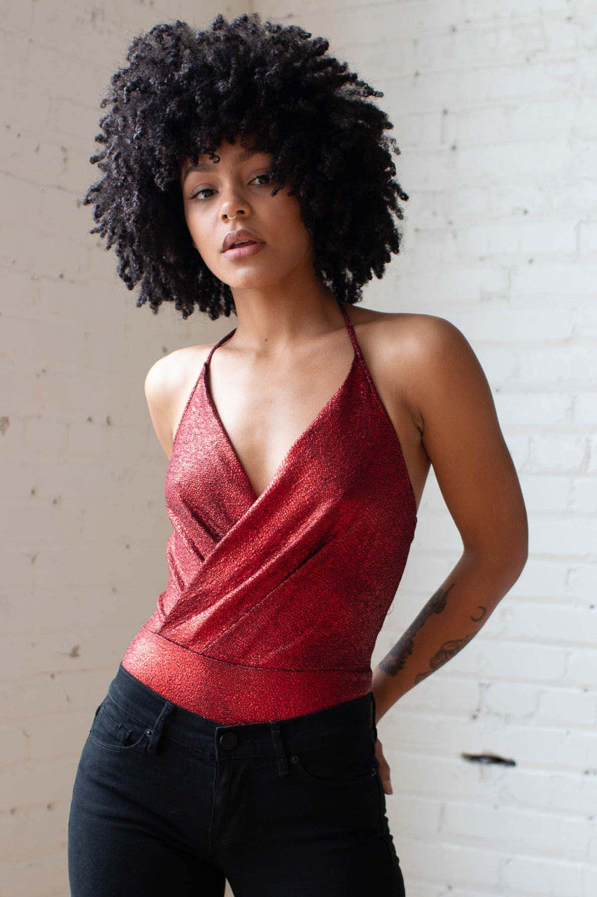 Red Crackle Bodysuit