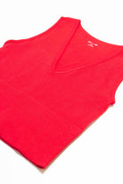 Red Deep V Neck Seamless Crop Tank