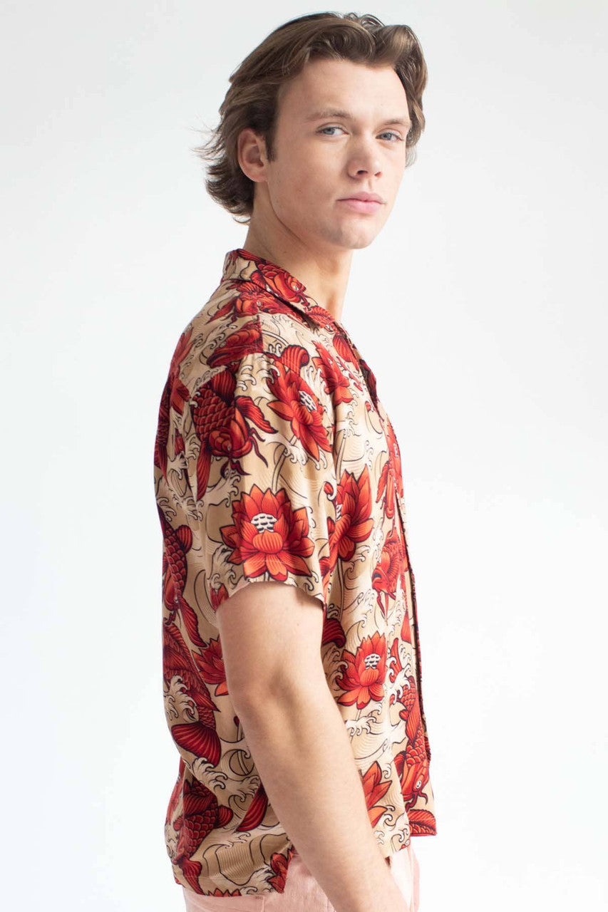 Red Koi Pond Hawaiian Shirt