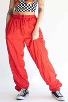 Red Nylon Track Pants