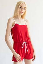 Red Rainbow Stripe Romper