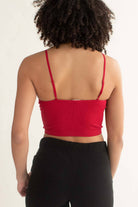 Red Seamless Hook & Eye Cropped Cami