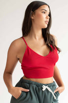 Red Seamless Ribbed Bralette (Extended Sizes)