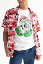 Red Surfing Hawaiian Shirt