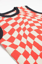 Red Tripping Checkers Sweater Vest