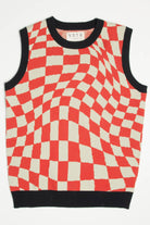 Red Tripping Checkers Sweater Vest