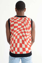Red Tripping Checkers Sweater Vest