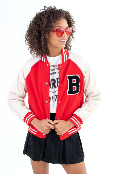 ◇RONRON◇ BACK PATCH 88 DUMBLE MUSTANG VARSITY JACKET RED BACK PATCH 88 DUMBLE MUSTANG VARSITY JACKET RED - RONRON 론론