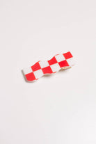 Red Wavy Checkered Hair Clip
