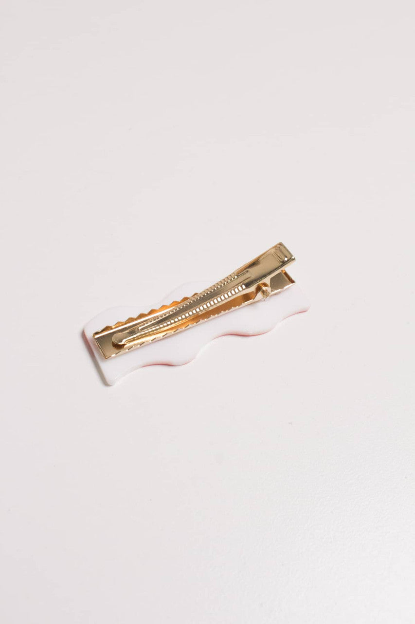 Red Wavy Checkered Hair Clip