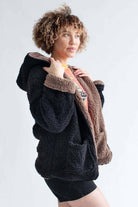 Black & Mocha Reversible Teddy Bear Jacket