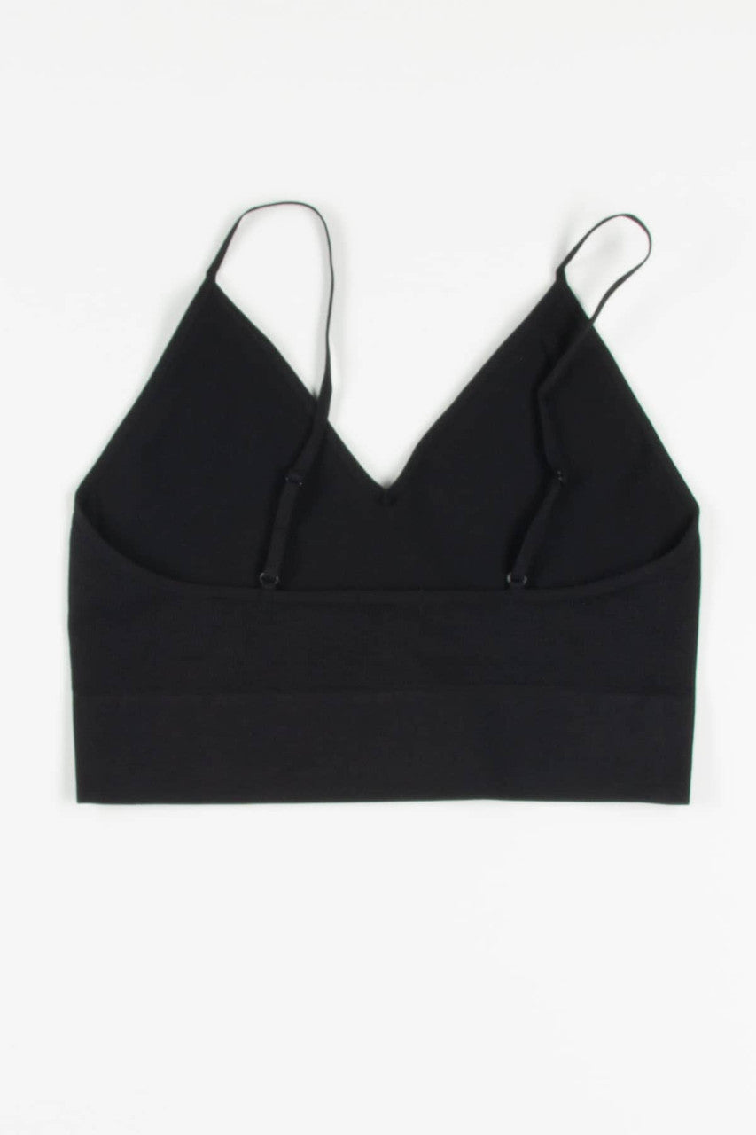 Black Seamless Ribbed Bralette (Extended Sizes)