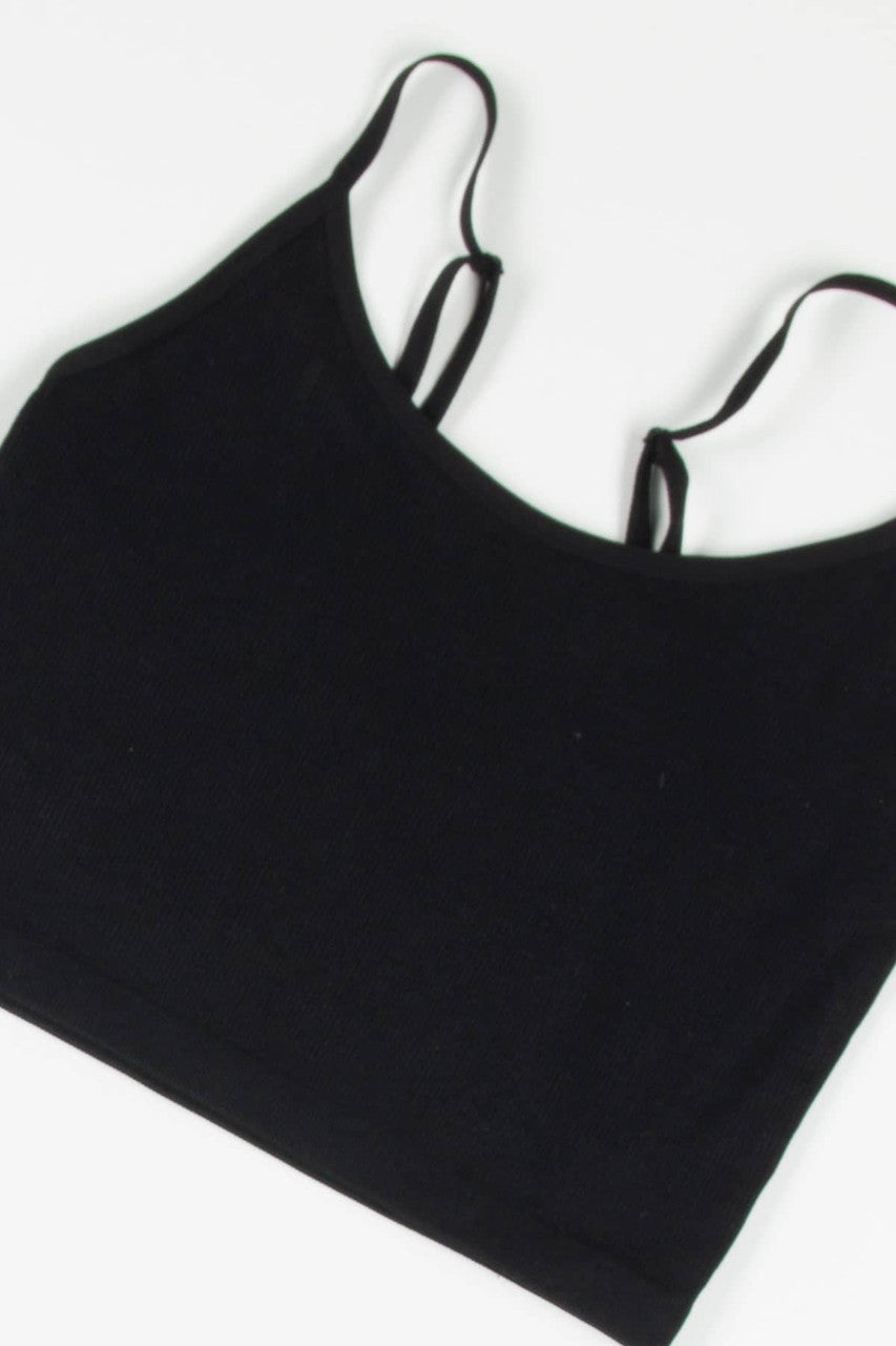 Black Seamless Ribbed Cami