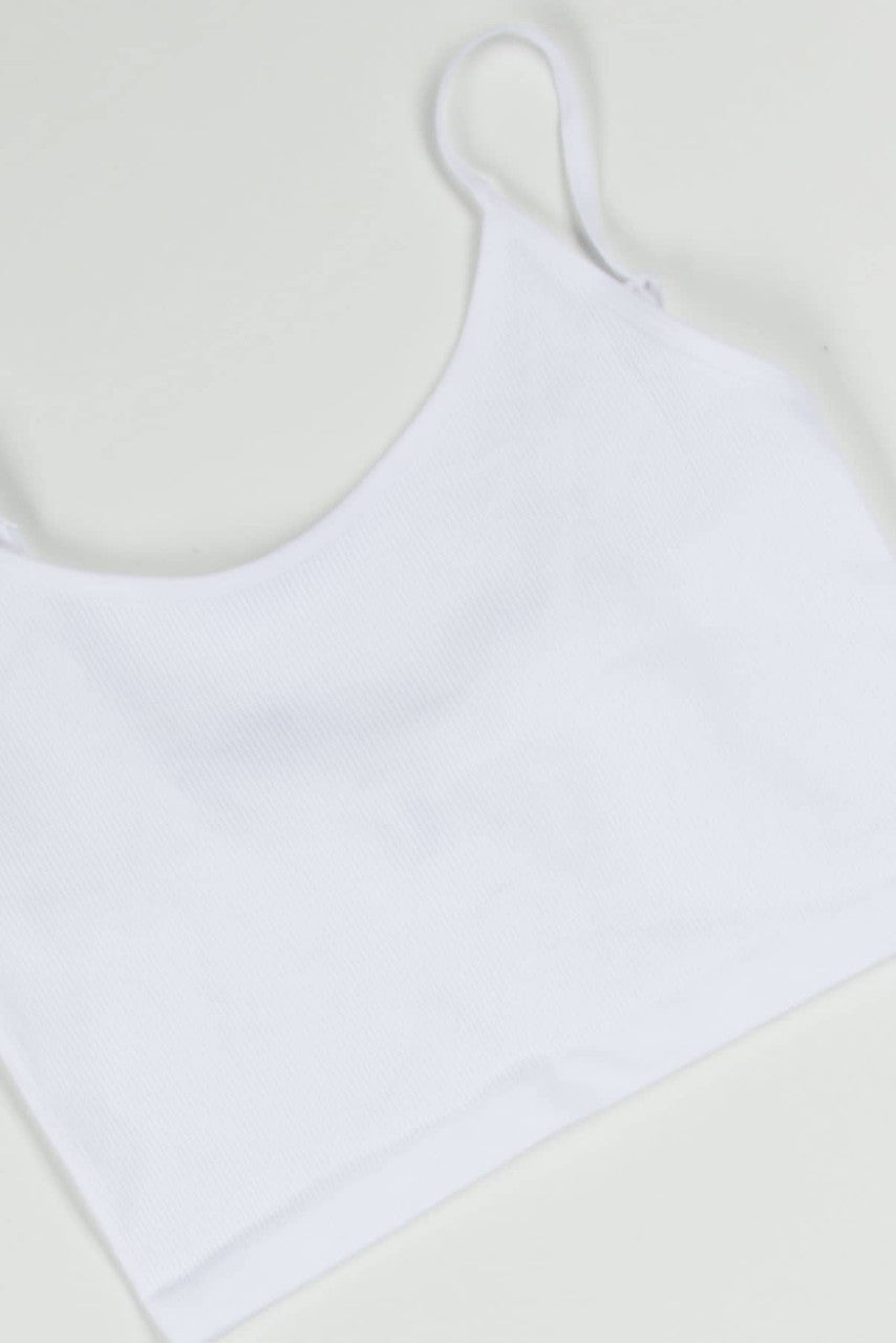 White Seamless Ribbed Cami