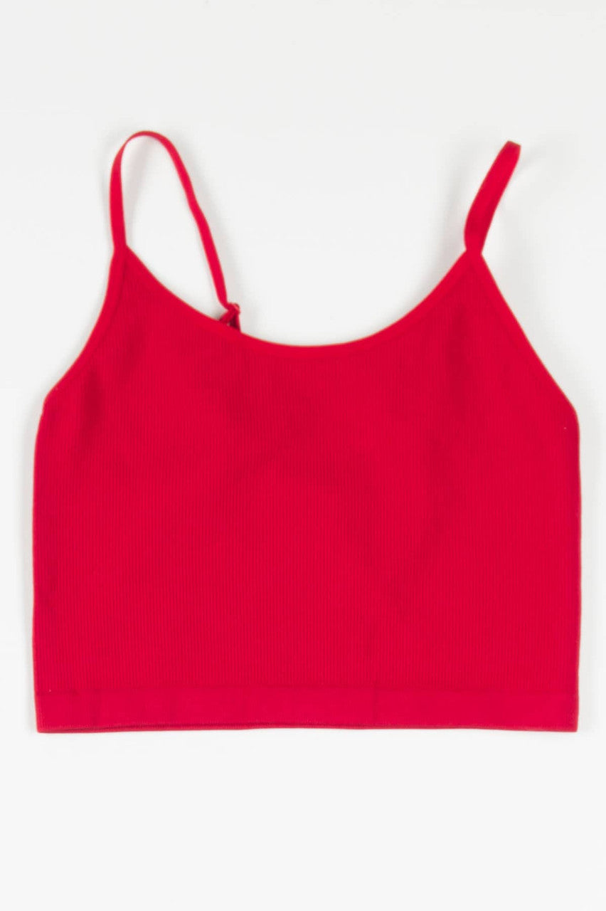 Red Seamless Ribbed Cami