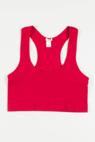 Red Seamless Ribbed Sports Bra (Extended Sizes)