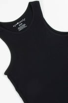 Black Ribbed Seamless Tank (Extended Sizes)