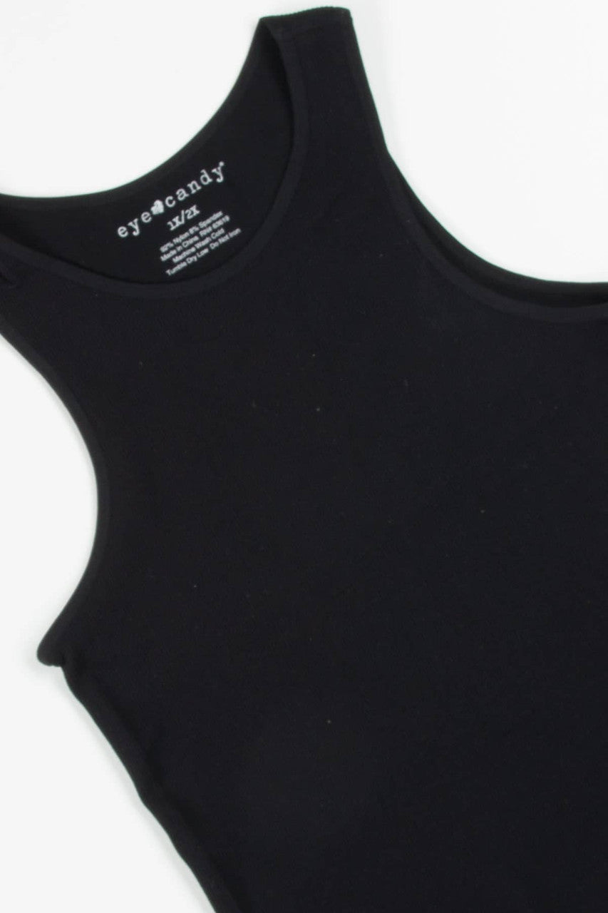Black Ribbed Seamless Tank (Extended Sizes)