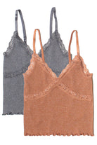 Lace Trim Ribbed Seamless Cami