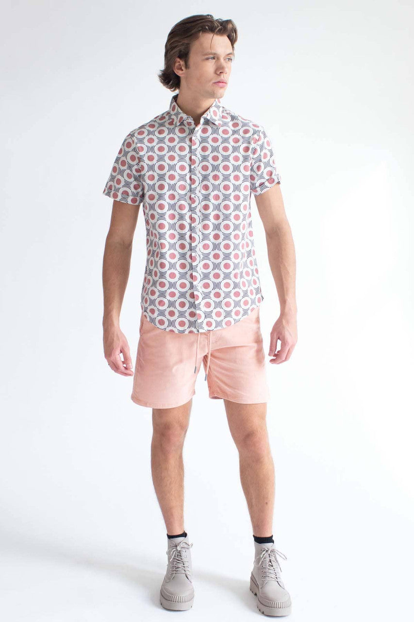 Rippling Circles Woven Button Up Shirt