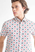 Rippling Circles Woven Button Up Shirt