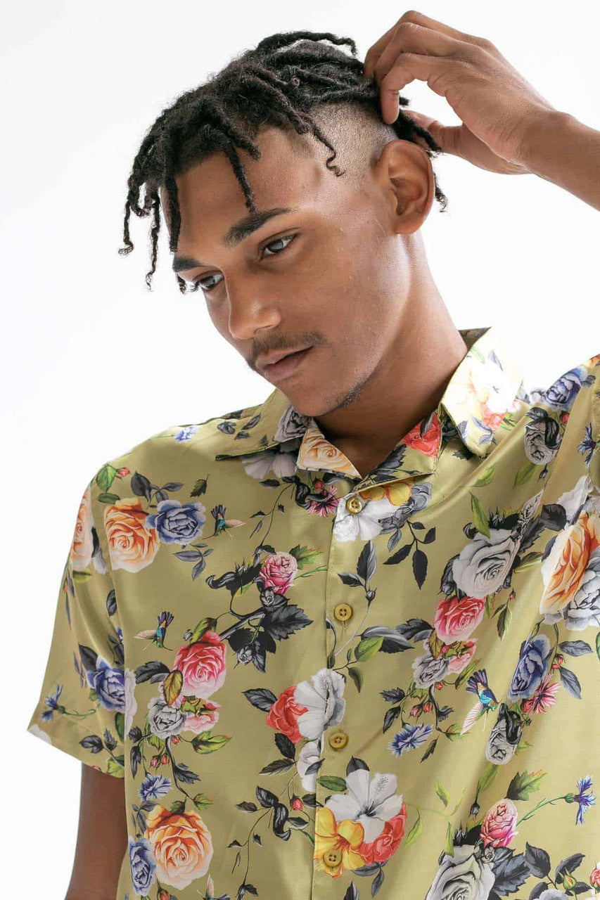 Rose Garden Silky Camp Shirt